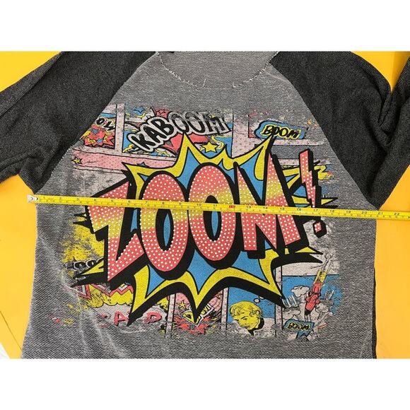 Cleo Zoom Comic Book Graphic Raglan Long Sleeve Raw Neck Sweatshirt Size Large - Picture 6 of 8